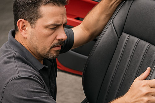 Custom auto upholstery repair and leather installation in Tucson
